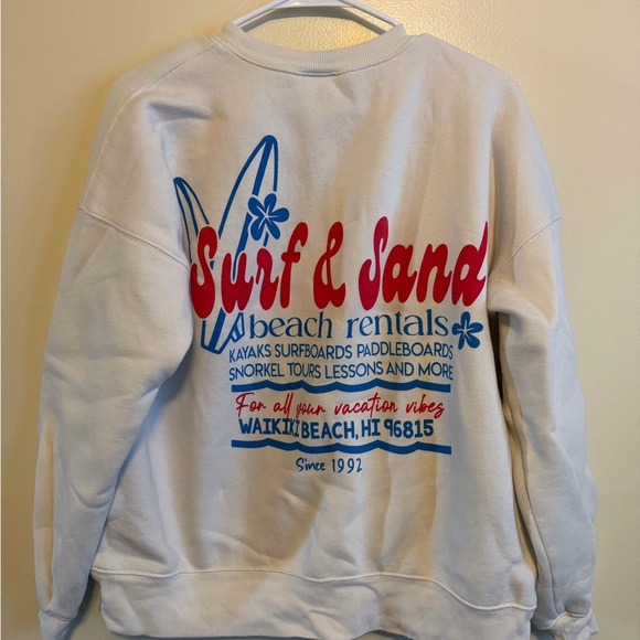 Wild Fable Cream Sweatshirt with Red and Blue Logo - Picture 2 of 5